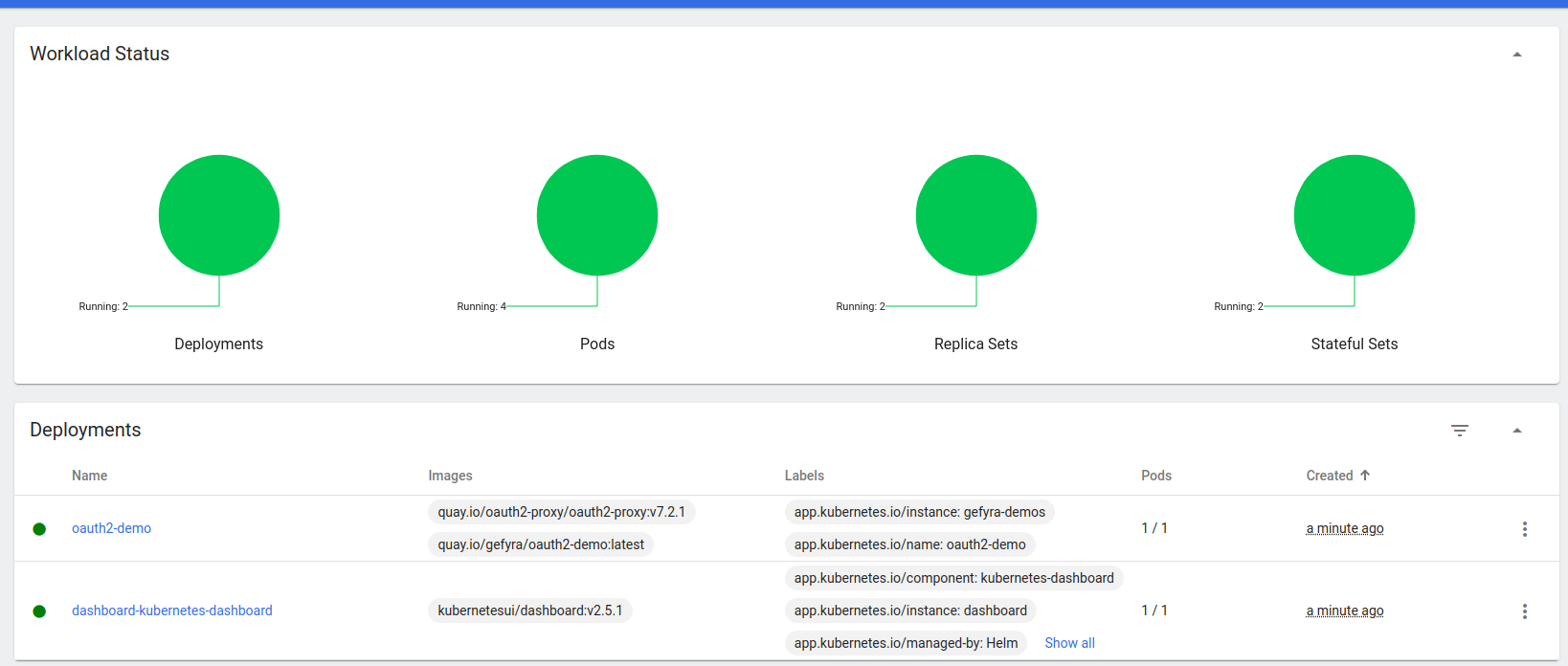 the kubernetes dashboard