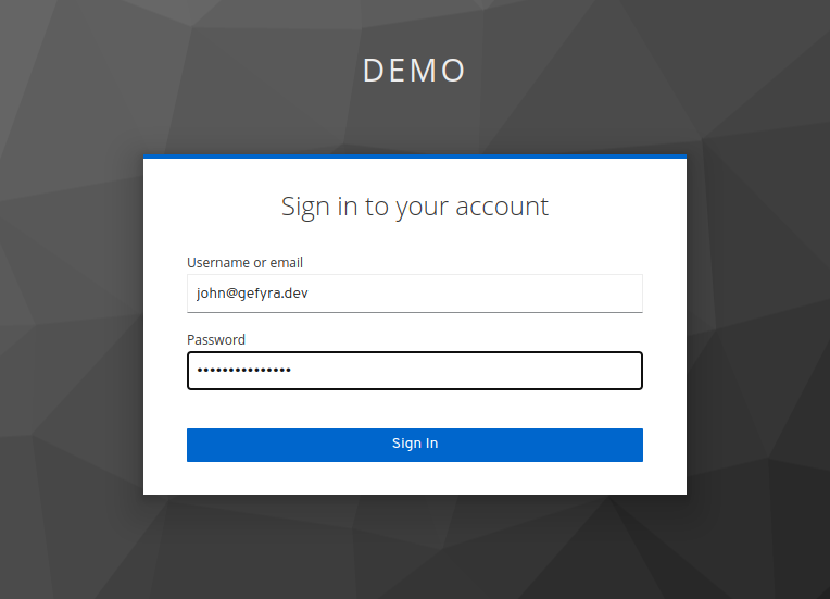 Keycloak login page